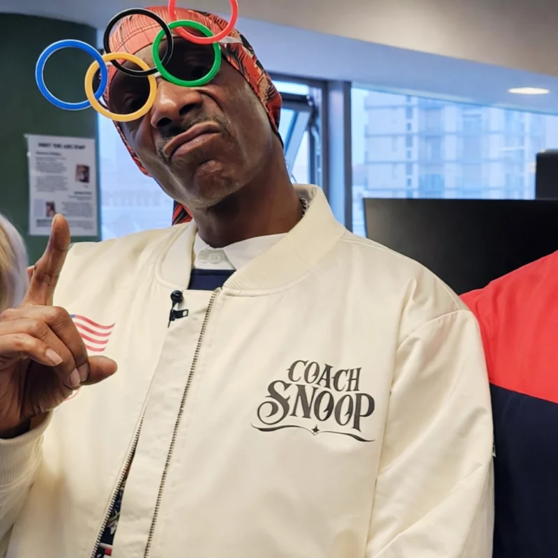 Team USA 2026 Snoop Dogg White Bomber Satin Jacket