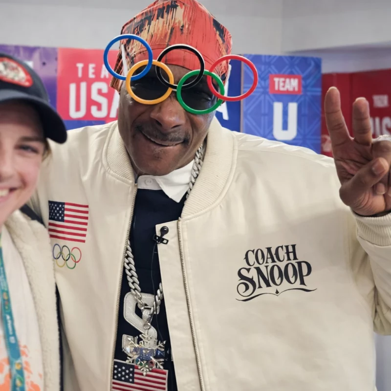 Team USA 2026 Snoop White Bomber Satin Jacket