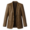 The Big Fake Pietro Castellitto Toni Brown Leather Blazer