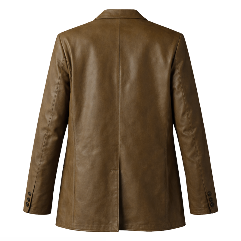 The Big Fake Pietro Toni Brown Leather Blazer