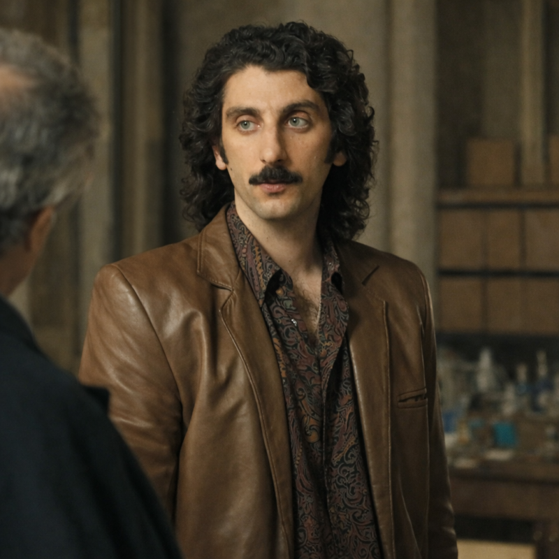 The Big Pietro Castellitto Toni Brown Leather Blazer