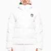 Winter Olympics Team Italy Sergio Mattarella White Hooded Jacket