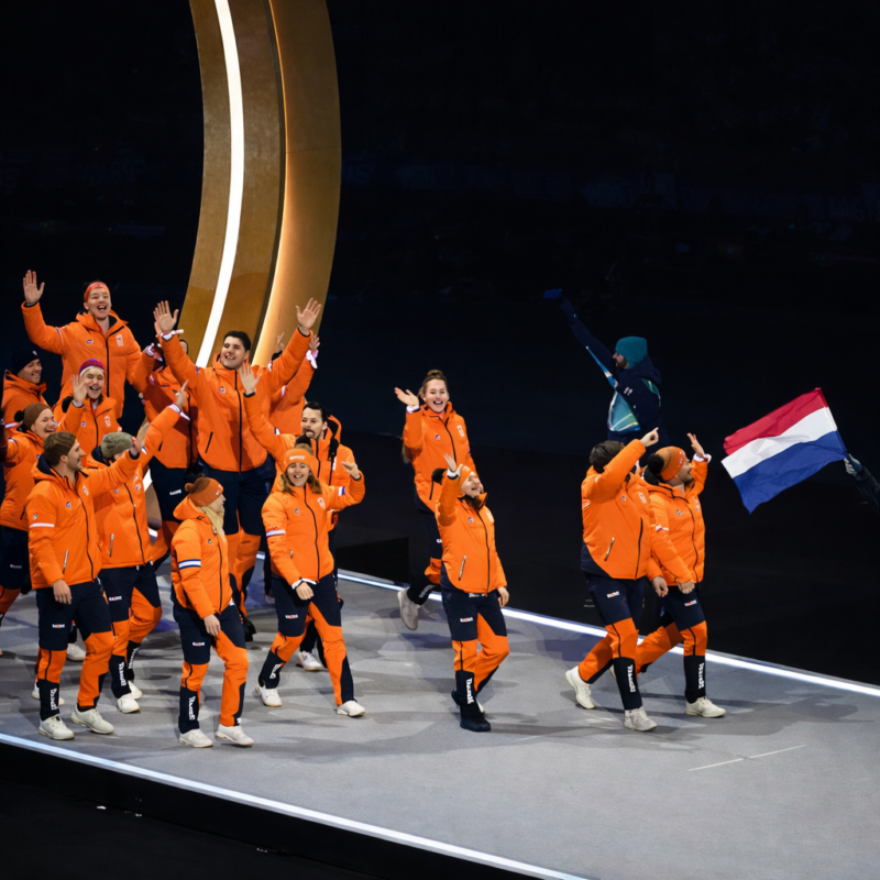 Winter Olympics Team Netherlands Orange Hooded Jacket
