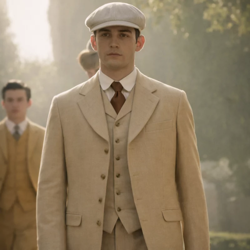Young Sherlock TV Series Sherlock Hero Fiennes Tiffin Beige Blazer