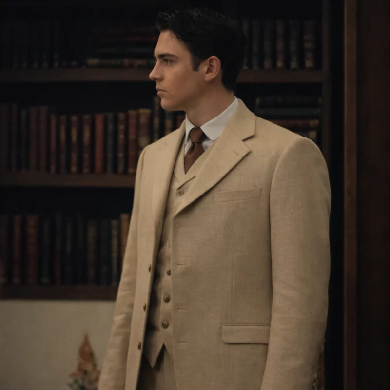 Young Sherlock TV Series Sherlock Holmes Hero Fiennes Tiffin Beige Blazer