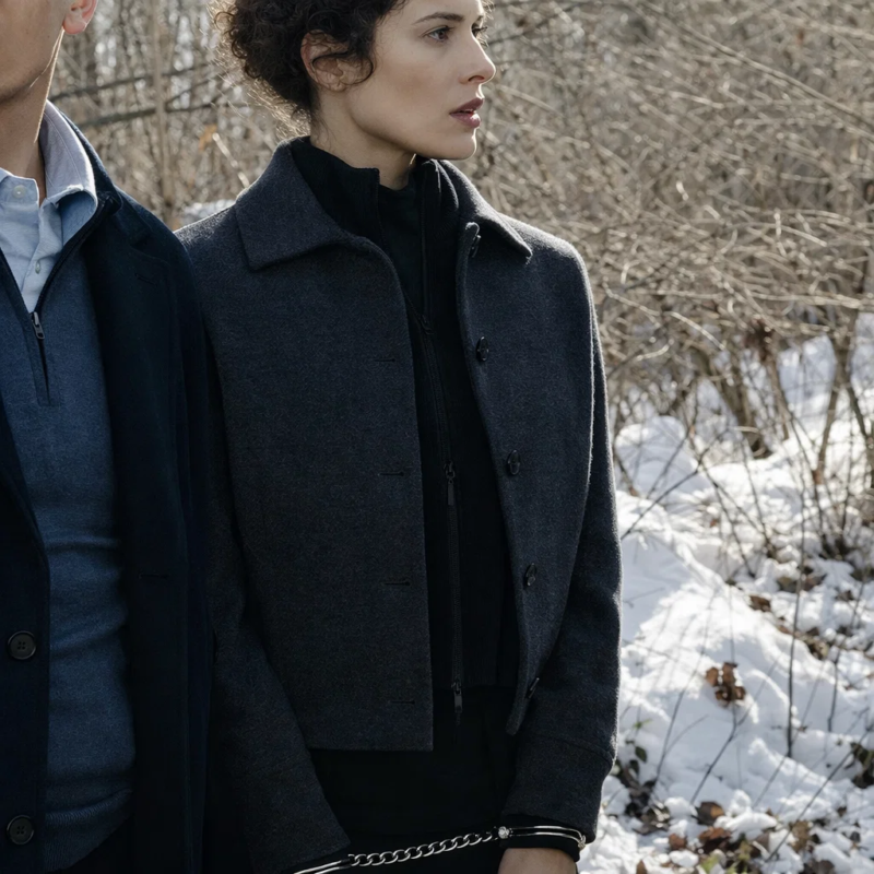 CIA S01 Melinda Michael Azar Grey Wool Jacket