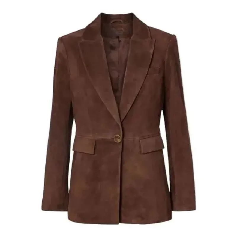 CIA S01 Necar Zadegan Reynard Brown Suede Leather Blazer