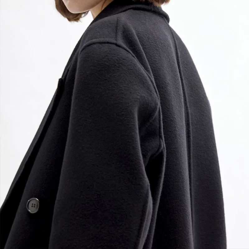 FBI S08 Claire Coffee Anna Black Wool Coat