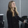 FBI S08 Claire Coffee Black Wool Coat