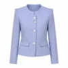 Fox and Friends Co-Host Ainsley Earhardt Blue Cropped Jacket