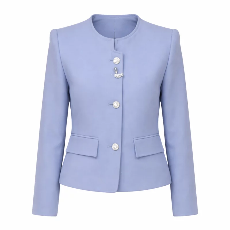 Fox and Friends Co-Host Ainsley Earhardt Blue Cropped Jacket