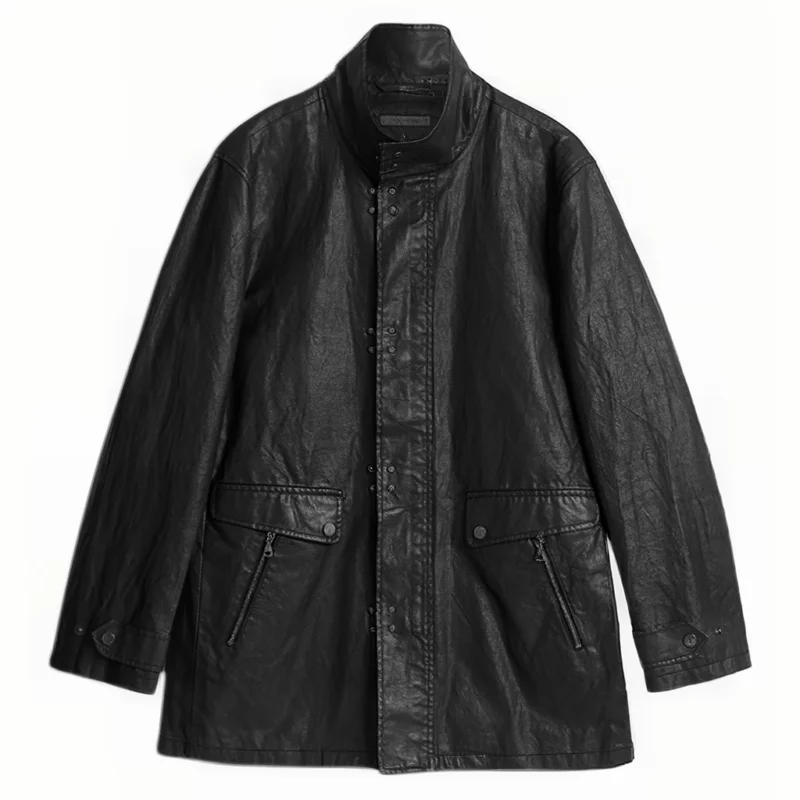 Greys Anatomy S22 Owen Hunt Kevin McKidd Black Leather Jacket