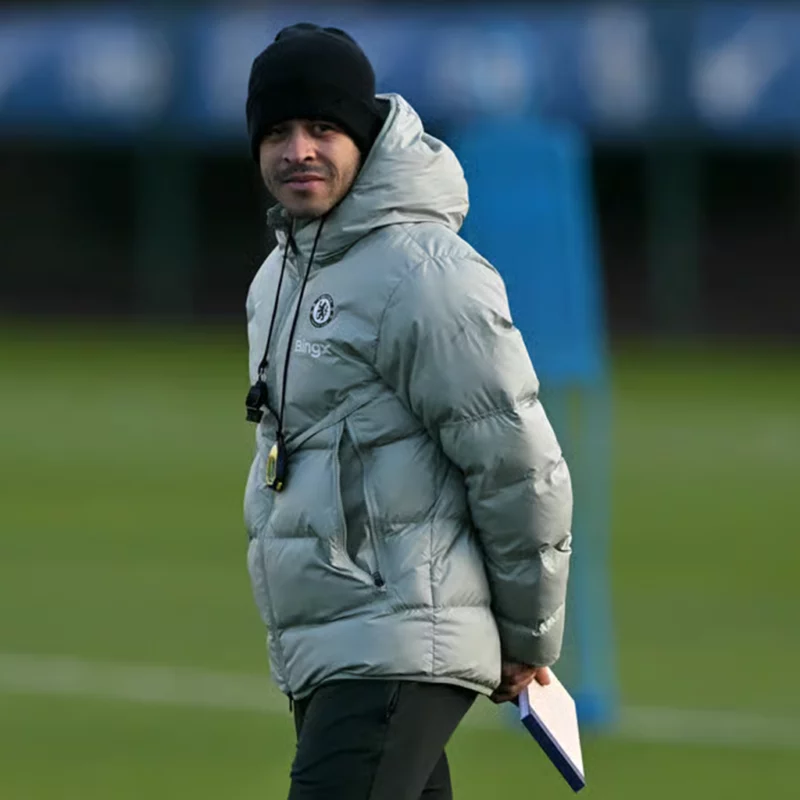 Head Coach Liam Rosenior Grey Puffer Hooded Jacket