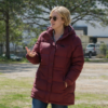 Home Town S10 Host Erin Napier Red Coat outfit look