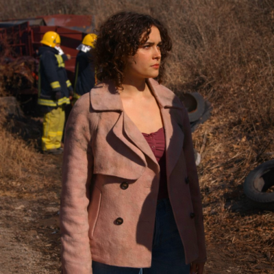Home and Away S38 Ally Harris Pink Coat front view