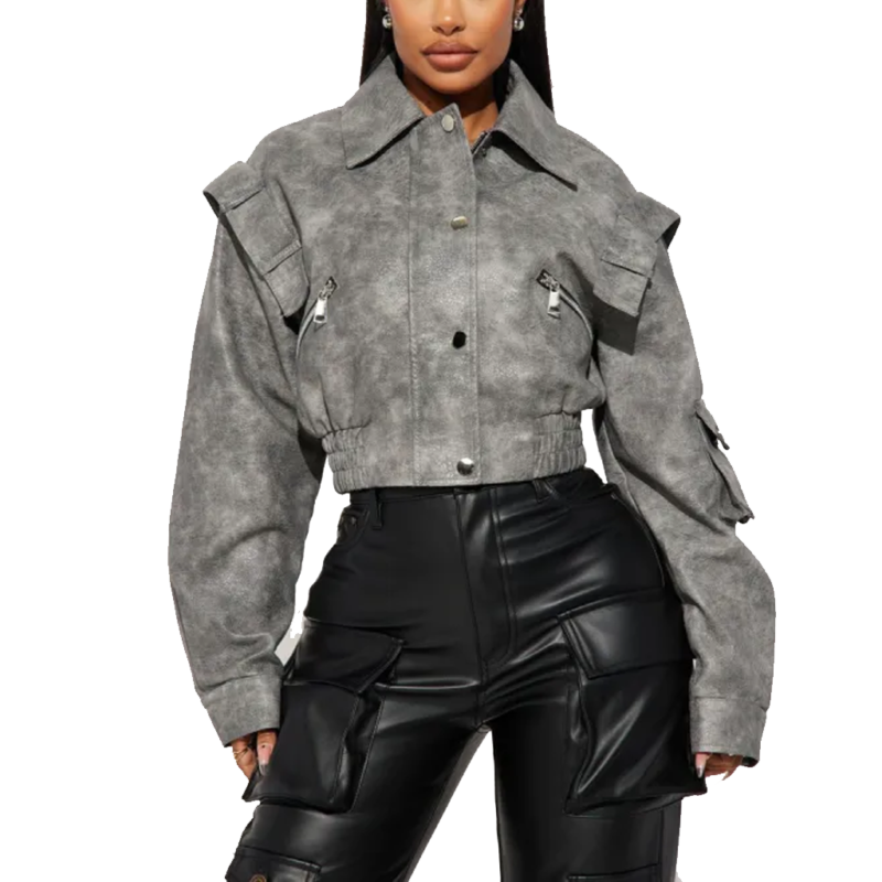 Keyla Richardson American Idol S24 Grey Leather Jacket