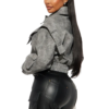 Keyla Richardson American S24 Grey Leather Jacket