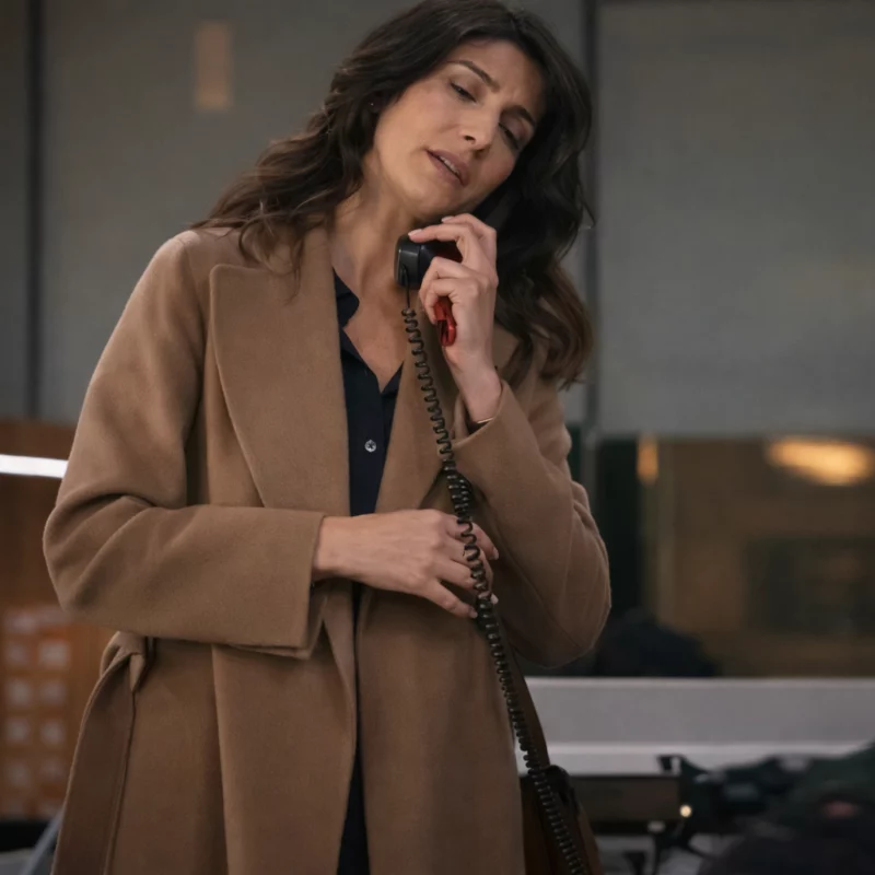 Necar Zadegan CIA Nikki Reynard Brown Coat