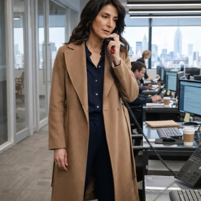 Necar Zadegan CIA S01 Brown Coat