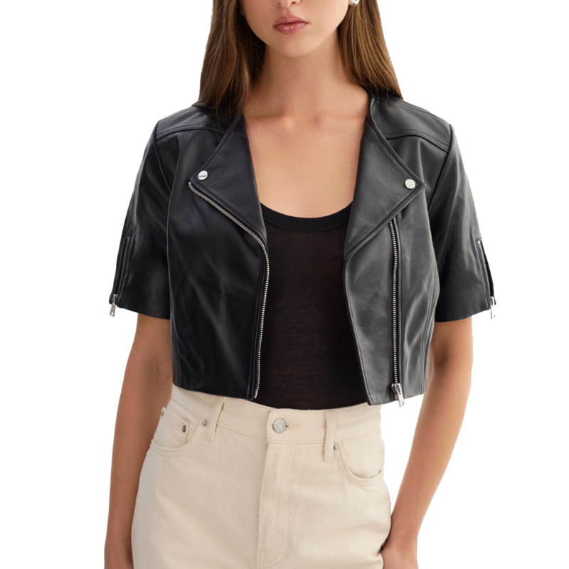 Press Conference 2026 Rousey Black Leather Jacket