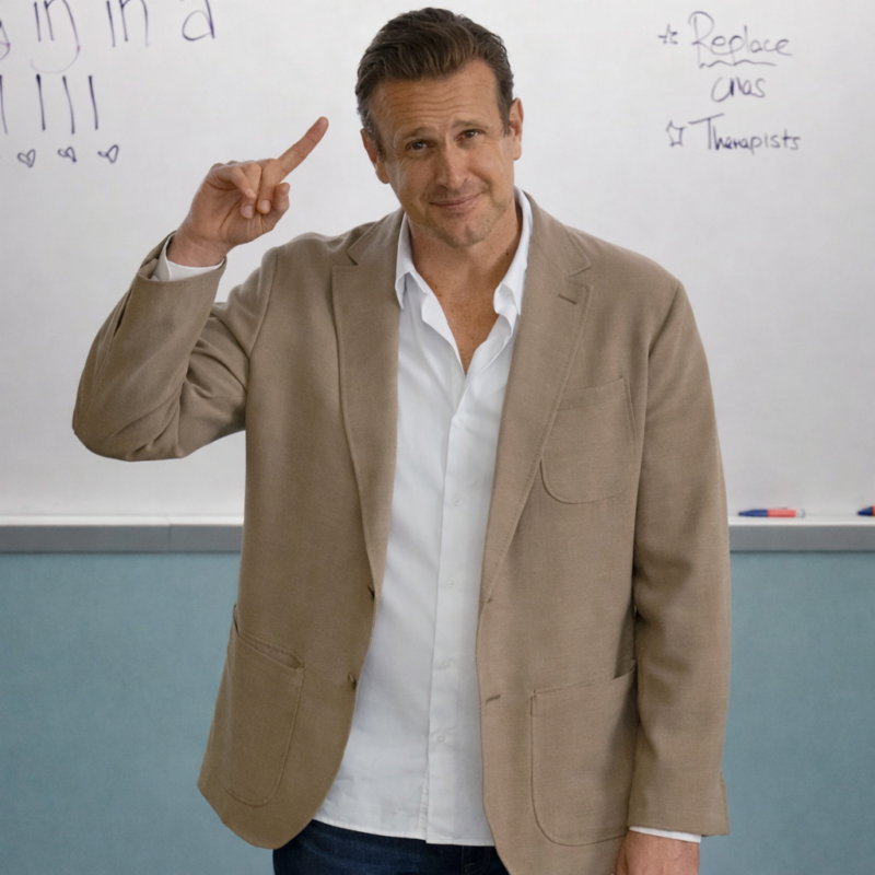 Shrinking Jason Segel Beige Blazer