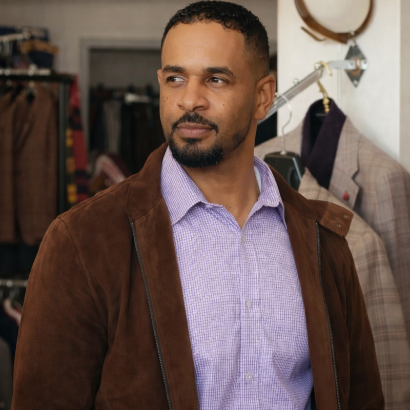 Shrinking S03 Wayans Jr. Brown Jacket