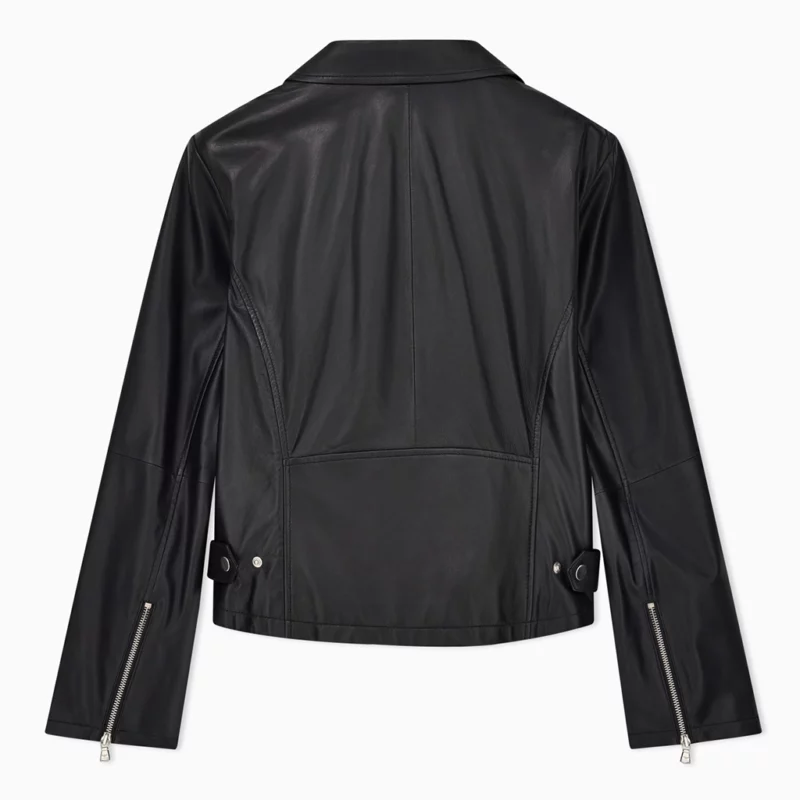 Sunny Nights Dâ€™Arcy Carden Moto Jacket model style