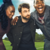 The Fall and Rise of Reggie Dinkins Daniel Radcliffe Black Jacket outfit look