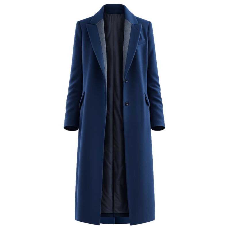 The Hunting Party S02 Melissa Roxburgh Rebecca Henderson Blue Wool Coat