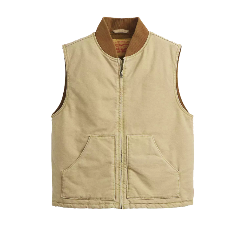 The Madison Cade Harris Beige Vest model style
