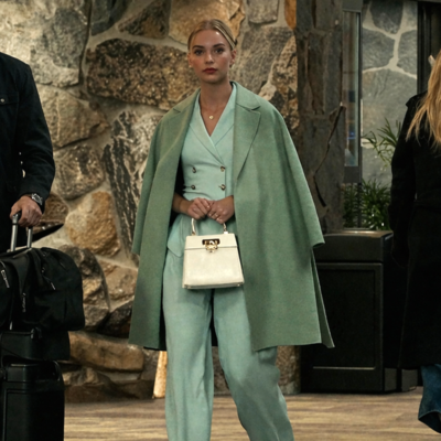The Madison Elle Chapman Green Coat front view