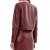 The Rookie S08 Mekia Cox Maroon Leather Jacket fashion wear