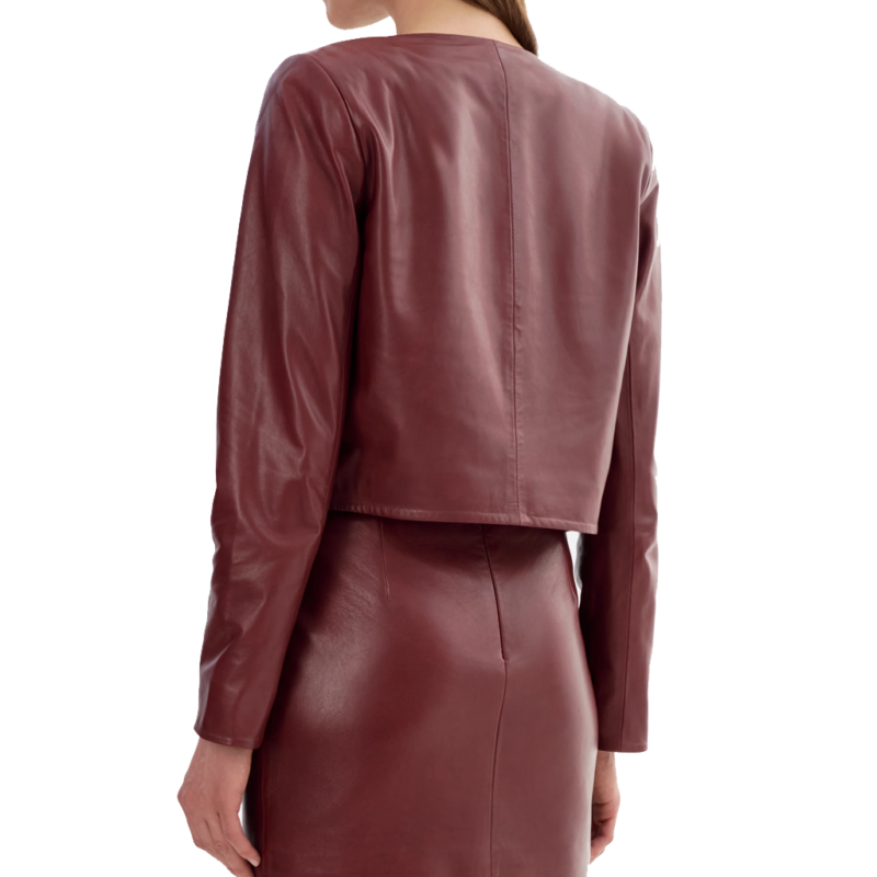 The Rookie S08 Mekia Cox Maroon Leather Jacket fashion wear
