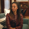 The Rookie S08 Mekia Cox Maroon Leather Jacket street style