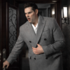 The Young And The Restless Adam Newman Mark Grossman Grey Trench Wool Coat