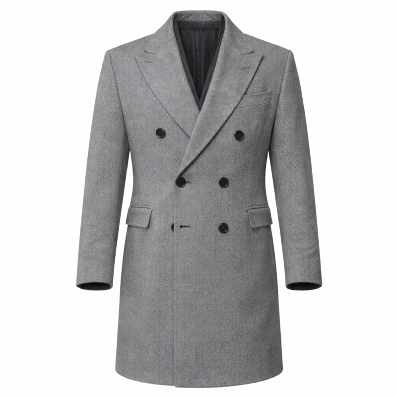 The Young And The Restless S53 Adam Newman Mark Grossman Grey Trench Wool Coat