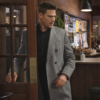 The Young And The Restless S53 Adam Newman Trench Wool Coat