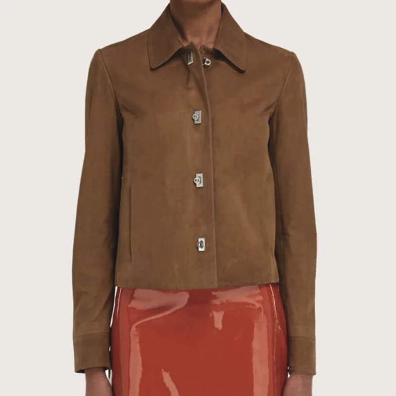 Today 2026 with Jenna And Sheinelle Chloe Kim Brown Leather Jacket