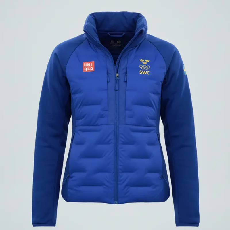 Winter Olympics 2026 Curling Blue Puffer Jacket
