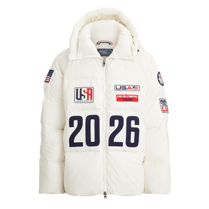Winter Olympics 2026 Team USA Evan Bates White Jacket