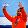 Winter Olympics Netherlands Kjeld Nuis Orange Puffer Jacket
