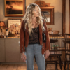 9-1-1 Nashville LeAnn Rimes Brown Jacket front view