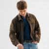 9-1-1 Nashville Michael Provost Brown Leather Jacket front view