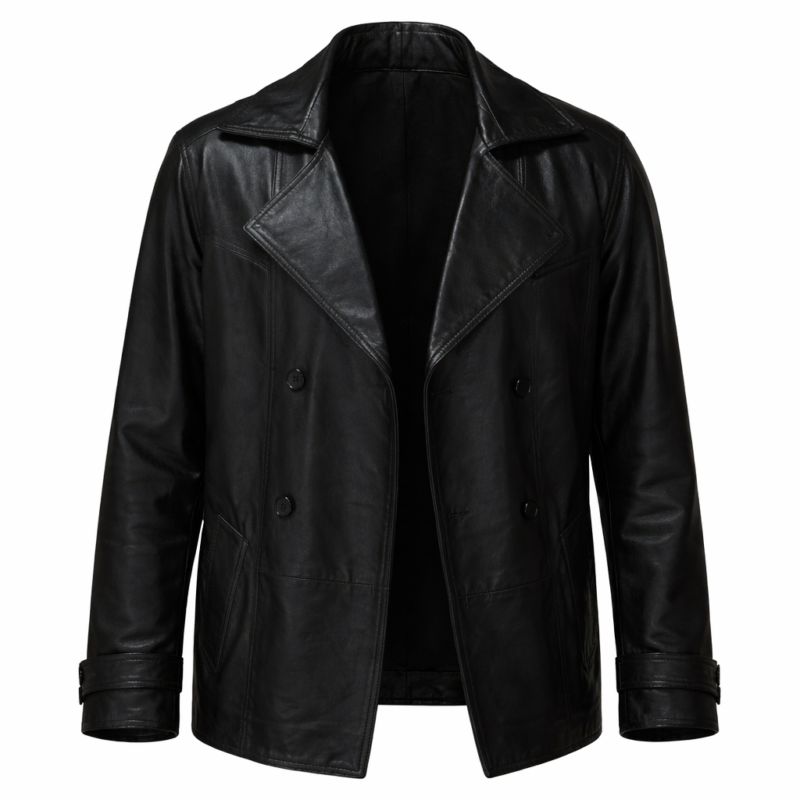 CIA Tom Ellis Leather Coat model style