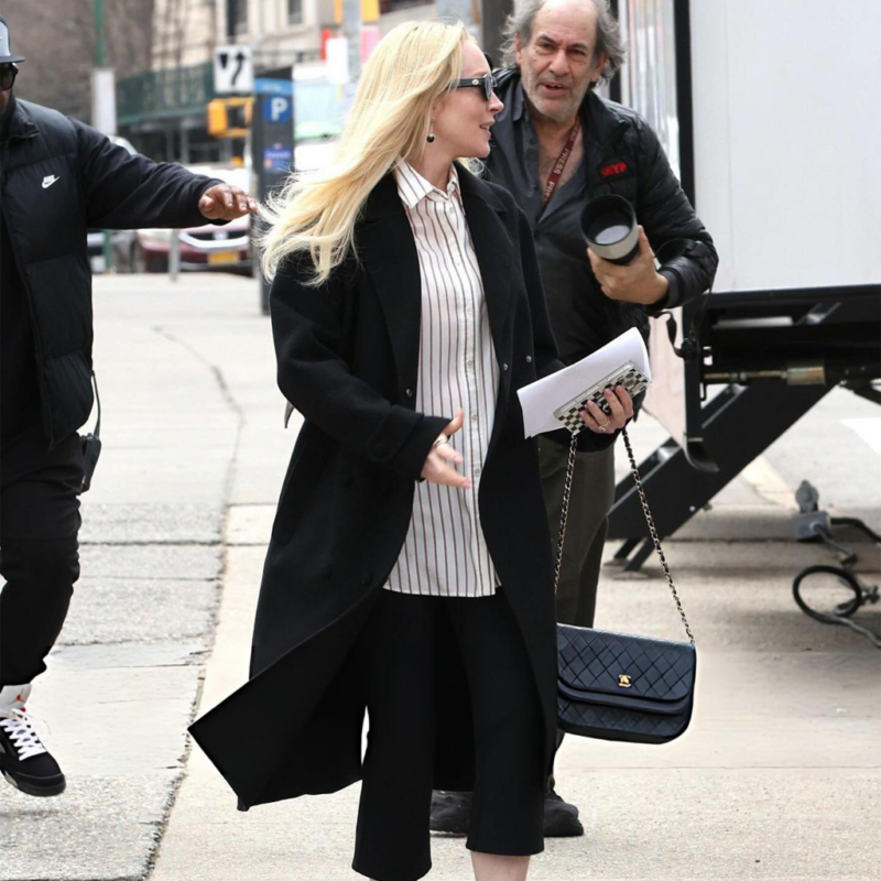 Count My Lies Lindsay Lohan Black Coat fashion wear