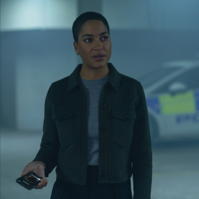 Criminal Record S02 Cush Jumbo Black Jacket front view