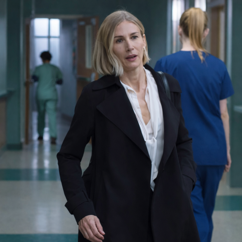 Greys Anatomy S22 Toni Wright Black Coat outfit look