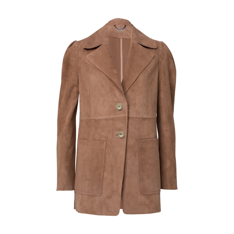 Hacks S08 Winnie Landell Brown Suede Leather Jacket model style