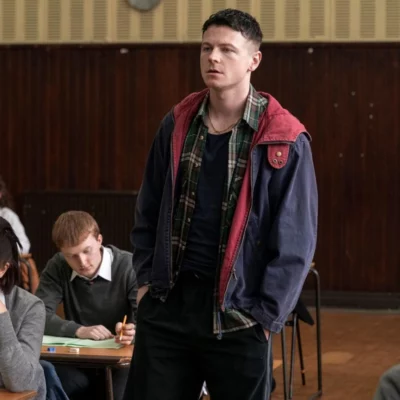 Half Man Stuart Campbell Young Ruben Blue Jacket front view