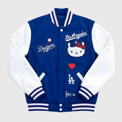 Hello Kitty Dodgers Varsity Jacket front view